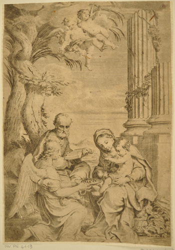 Biscaino Bartolomeo, da - Sacra Famiglia  con angeli